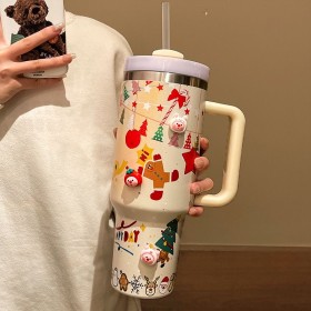 Christmas insulated cup with large capacity, insulated and cold, ice cream cup