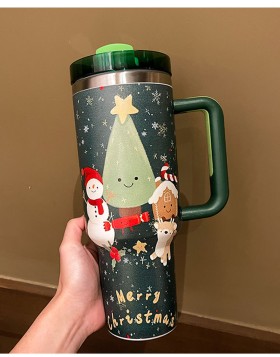 Christmas insulated cup with large capacity, insulated and cold, ice cream cup