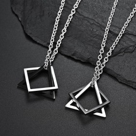 Geometric Necklace Couple Cool Style, Couple, Best Friend Simple Fashion Brand Versatile Creative Pendant